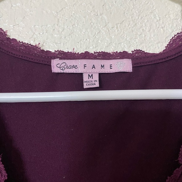 Purple V Neck Blouse - Picture 3 of 3